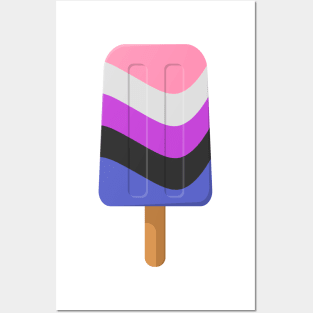 Cute Gender Fluid Pride Flag Popsicle Posters and Art